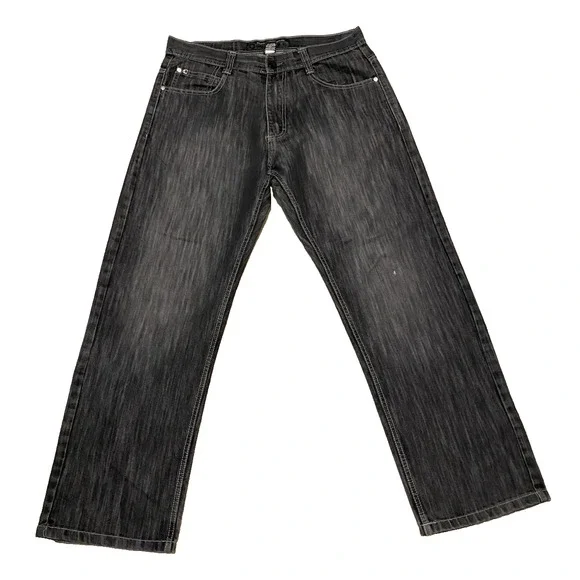 SouthPole 4180 Black Jeans Mens Size 36x32 Street Wear Baggy Denim Trouser Pants